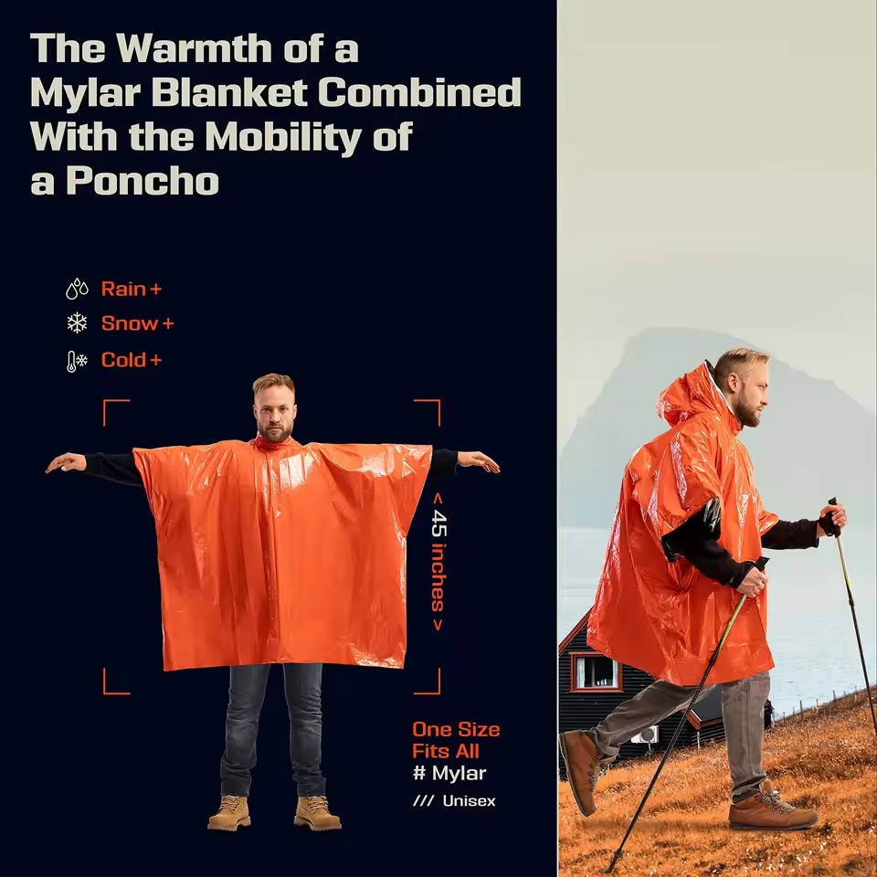 1Pc/2Pcs Emergency Rain Poncho - đánh giá và giá Emergency Poncho Rain